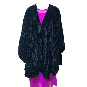 Genesio Sunny Chayes Black Velvet Open Cape Coat OS Goth Whimsigoth  Evening USA